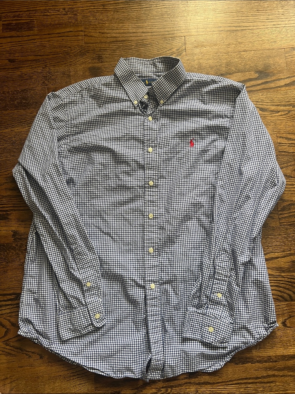 Polo by Ralph Lauren Navy and White Gingham Button-Down Shirt
